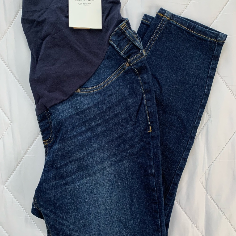 Seraphine UK Maternity 8 Petite Dark Wash Skinny Jean